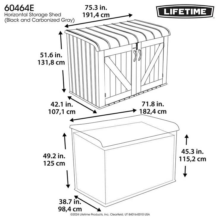 LIFETIME ライフタイム 物置 屋外収納庫 横型 樹脂製 屋外用収納