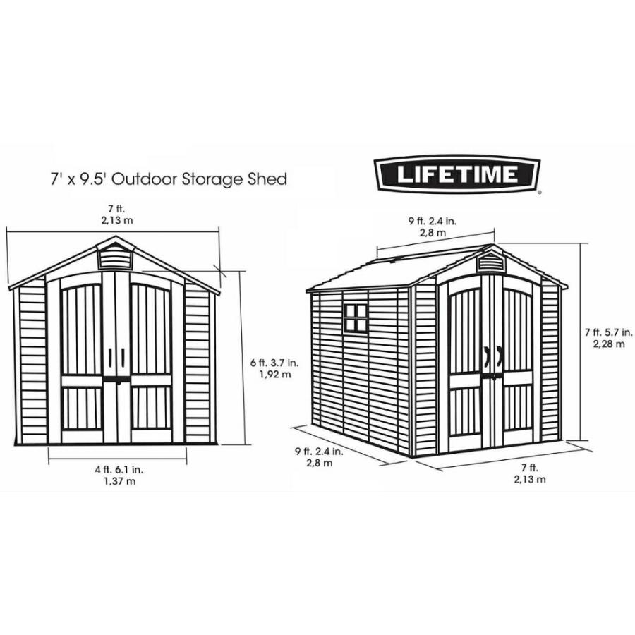 LIFETIME 野外物置 Amazon.co.jp: LIFETIME 屋外物置（自転車2台収納可能） 物置 : DIY