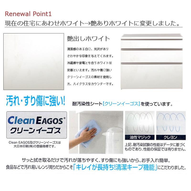 ステンレスキッチンカウンター幅110　艶出しホワイト_1