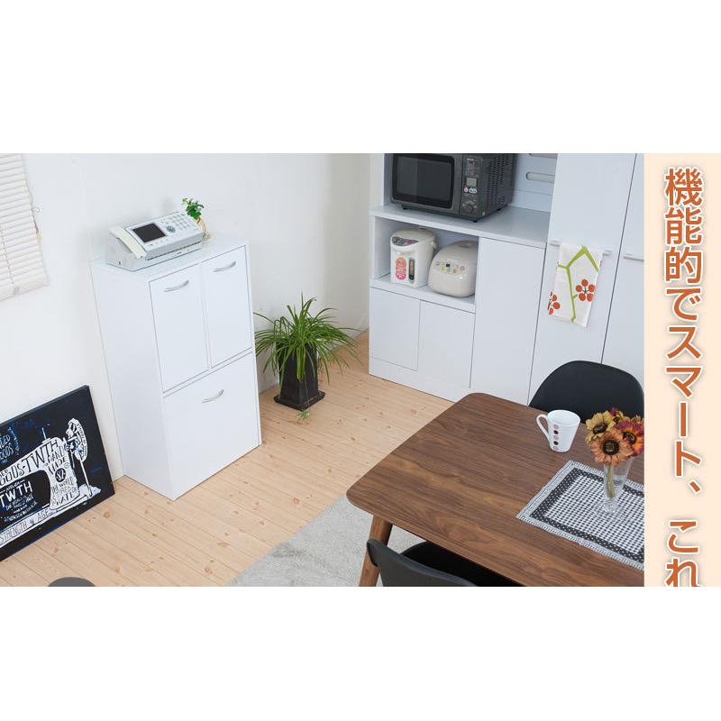 キッチンシリーズface ３分別ダストボックス ホワイト 幅54.5の画像