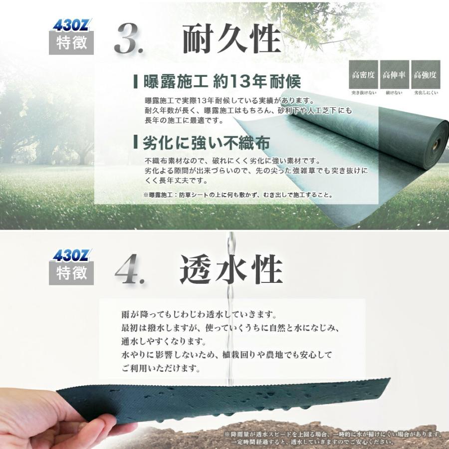 防草シート グリーンアーツ430Z 2m×50m 高品質 耐用年数 18年 高耐久