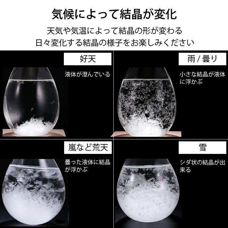 ストームグラス 気象計 雑貨 ガリレオ温度計 雫型 天気予報 おしゃれ