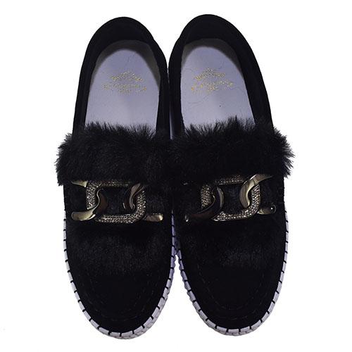 [SALE30%OFF] カリシモアルテ　Carissimoalte　革（ヌバック）ファー飾り　スリッポン　スニーカー |  | 02