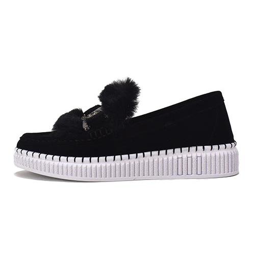 [SALE30%OFF] カリシモアルテ　Carissimoalte　革（ヌバック）ファー飾り　スリッポン　スニーカー |  | 05