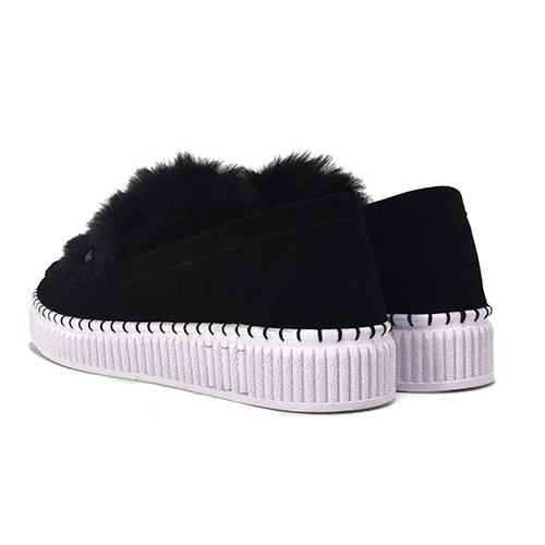 [SALE30%OFF] カリシモアルテ　Carissimoalte　革（ヌバック）ファー飾り　スリッポン　スニーカー |  | 06