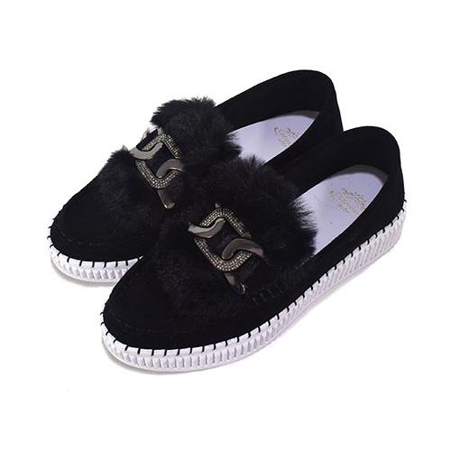 [SALE30%OFF] カリシモアルテ　Carissimoalte　革（ヌバック）ファー飾り　スリッポン　スニーカー |  | 07