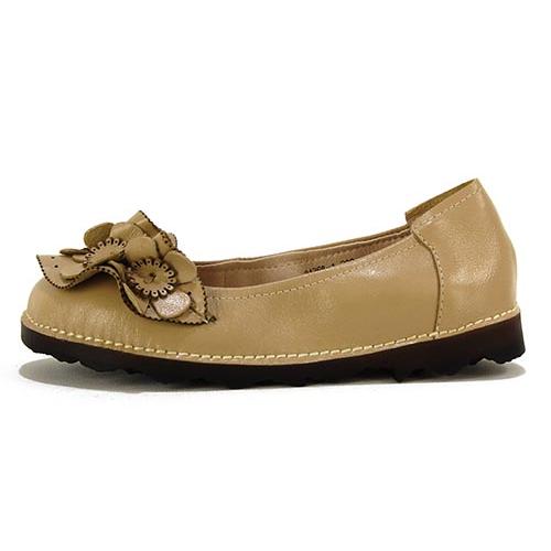 Estacion エスタシオン Estacion 革 花モチーフ フラット