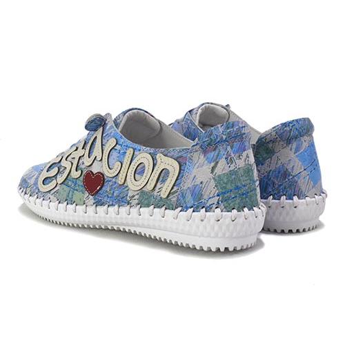 エスタシオンレザースニーカー Estacion エスタシオン Estacion 革 ロゴ レザースニーカー