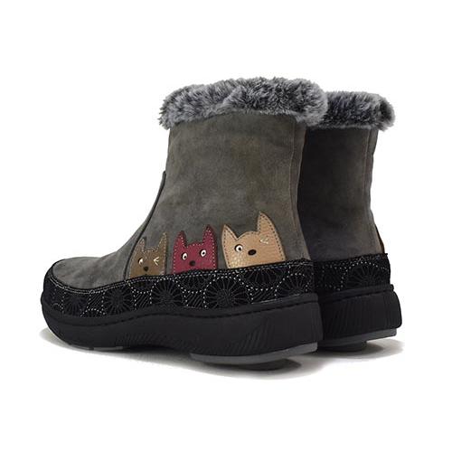 Estacion エスタシオン Estacion 革（ヌバック）ボア付 ショートブーツ