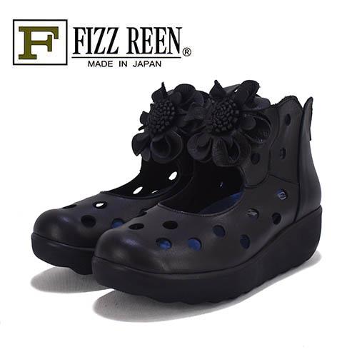 FIZZREEN　フィズリーン　革　フラワーモチーフ　ハイカット　パンプス | FIZZ REEN
