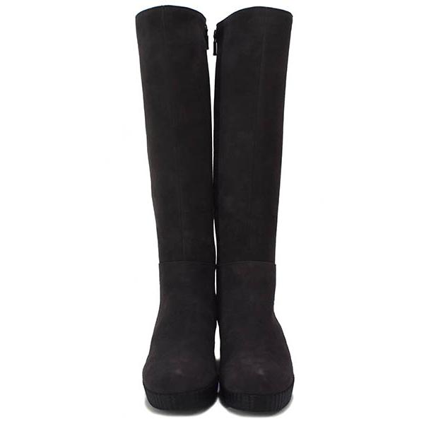 [SALE30%OFF] FIZZREEN　フィズリーン　本革（ヌバック）X生地（ストレッチ）ウエッジヒール　ロングブーツ | FIZZ REEN | 04