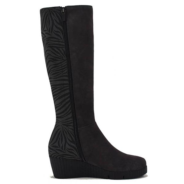 [SALE30%OFF] FIZZREEN　フィズリーン　本革（ヌバック）X生地（ストレッチ）ウエッジヒール　ロングブーツ | FIZZ REEN | 06