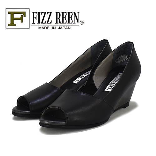 FIZZREEN　フィズリーン　革　ウエッジソール　オープントゥパンプス | FIZZ REEN