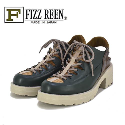 FIZZREEN　フィズリーン　革Ｘ生地　レースアップ　バックベルト　カジュアルシューズ | FIZZ REEN