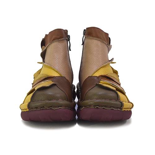 estacion エスタシオン　お花モチーフ本革ショートブーツ mamezou-shoes_tge479