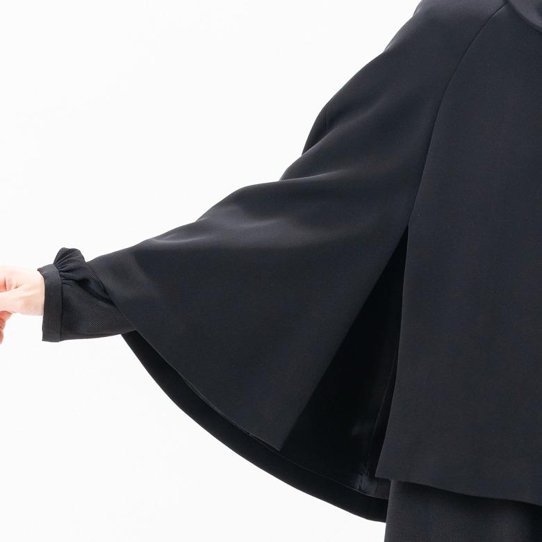 2026年新発売 日本製 春秋冬用 ブラックフォーマル ケープコート