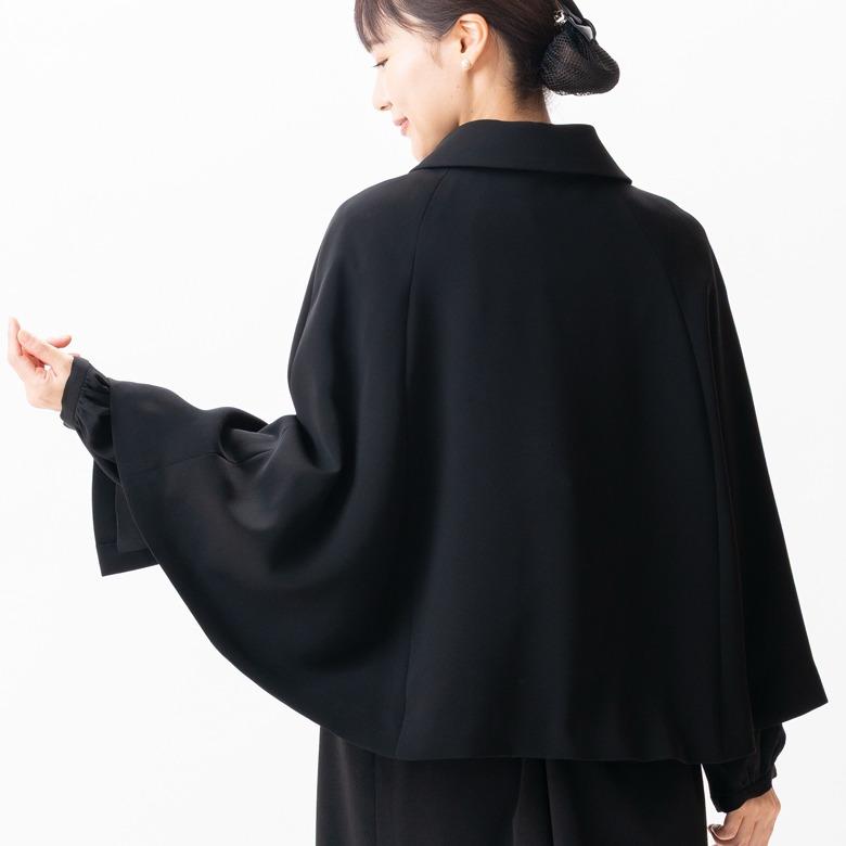 2026年新発売 日本製 春秋冬用 ブラックフォーマル ケープコート