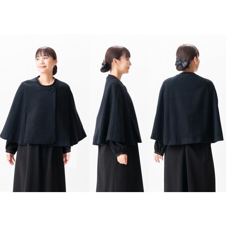 2026年新発売 日本製 冬用 ブラックフォーマル ケープコート PB18204