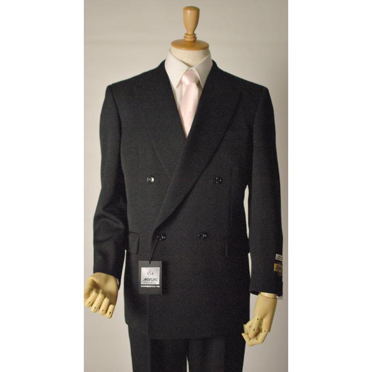 秋冬用 MIYUKITEX ダブル礼服 日本製ブラックスーツ RM13300