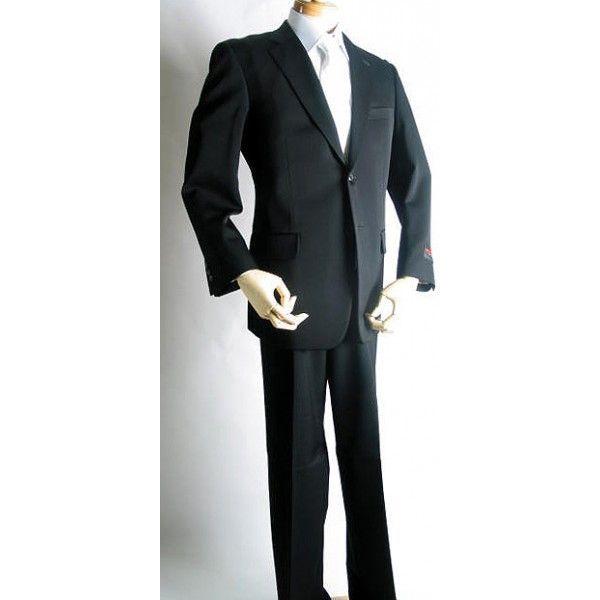 A7 A8 A9 AB4サイズのみ 日本製 合服ウール99％シングル2BブラックスーツRM16100 ワンタック アジャスター付き 礼服 喪服 冠婚葬祭 結婚式 葬式 葬儀の画像