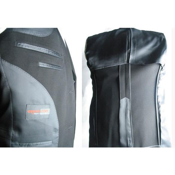 A7 A8 A9 AB4サイズのみ 日本製 合服ウール99％シングル2BブラックスーツRM16100 ワンタック アジャスター付き 礼服 喪服 冠婚葬祭 結婚式 葬式 葬儀の画像