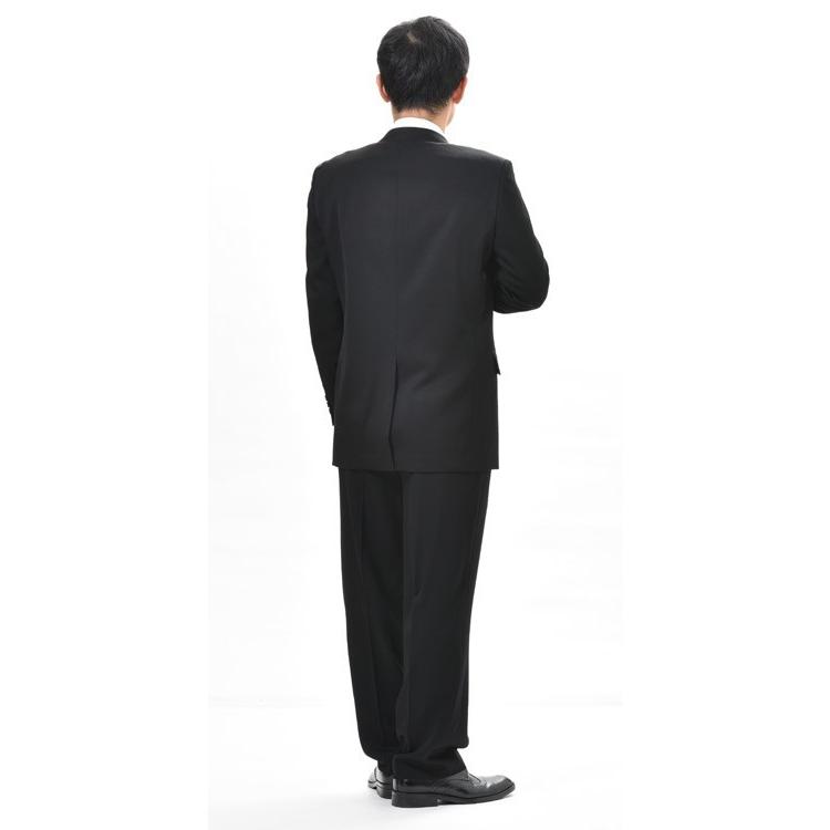A7 A8 A9 AB4サイズのみ 日本製 合服ウール99％シングル2BブラックスーツRM16100 ワンタック アジャスター付き 礼服 喪服 冠婚葬祭 結婚式 葬式 葬儀の画像