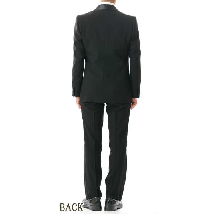 ブラック色のショールカラーのタキシードスーツ rm16180 ブラック色のショールカラーのタキシードスーツ rm16180