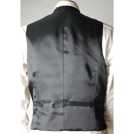 日本製】サマーモーニングコート+ベスト（白衿付き）の夏用2点