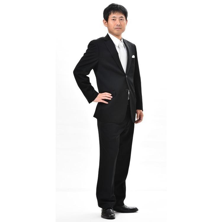 日本製 合服 ウール99％ ブラックシングルスーツ RM6412 ワンタック