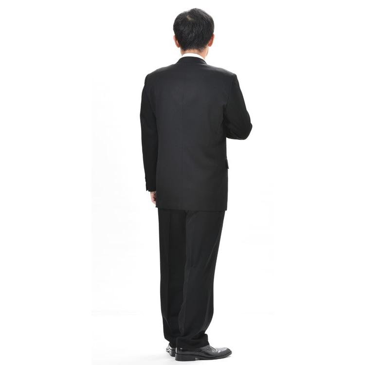 秋冬用ウール99％ダブル礼服ブラックスーツRM6806 ワンタック喪服