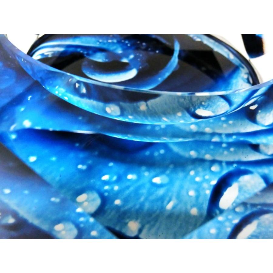 八角形 オクタゴン 多角形 卓上 高級 クリスタル ガラス製 灰皿 幻想 模様 青色 ブルー 品番：GMS00624（20cm）｜ghouse-ystore｜04