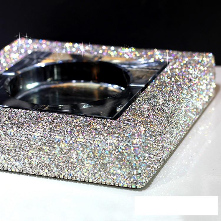 新品　最終お値下げガラス製2段トレー シルバーラインストーン 付き送料無料 GMS01972 キラキラ カラーストーン ラインストーン ジュエリー 豪華