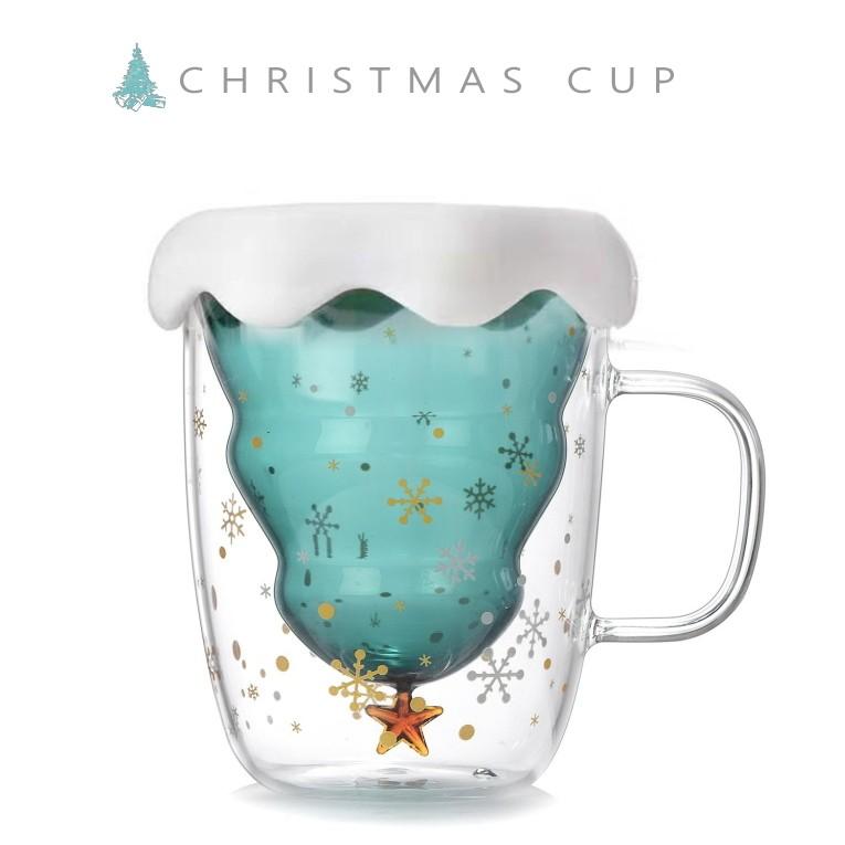 GMS02118 クリスマス ツリー かわいい 耐熱ガラス 耐熱 2層グラス 二重