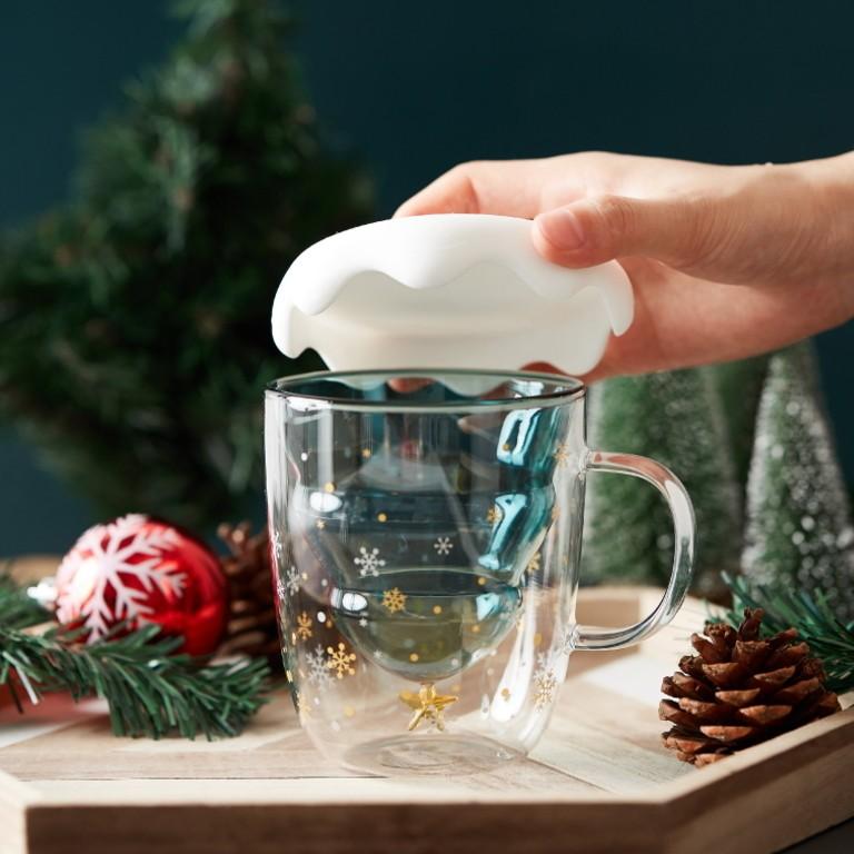 GMS02118 クリスマス ツリー かわいい 耐熱ガラス 耐熱 2層グラス 二重