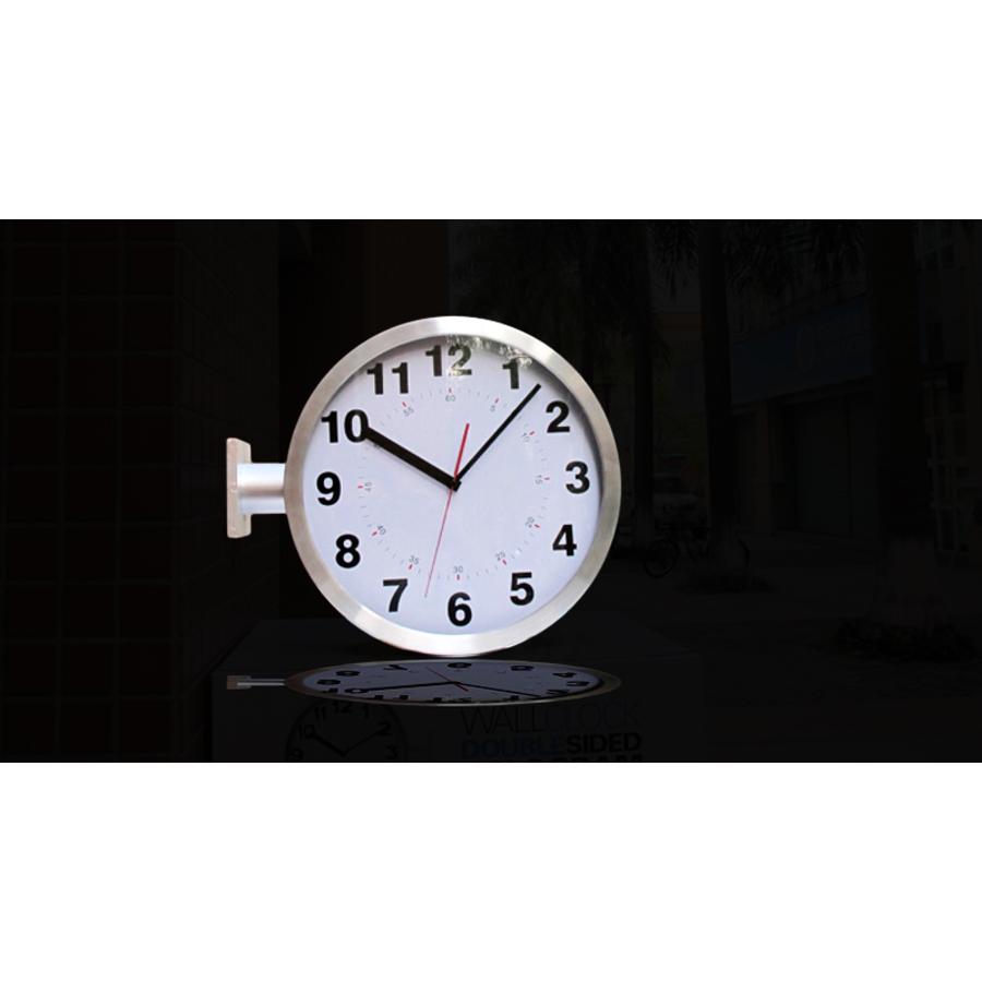 掛け時計 おしゃれ 壁掛け 時計 両面時計 モダン インダストリアル ミニマル デザイン メタル 金属製 ブラック シルバー 送料無料 GMS02281｜ghouse-ystore｜04