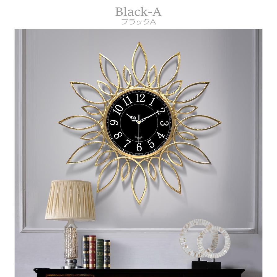 五十恩 金色装飾 デザイン GMS02660 時計 壁掛け ラグジュアリー デザイン おしゃれ メタル 金属