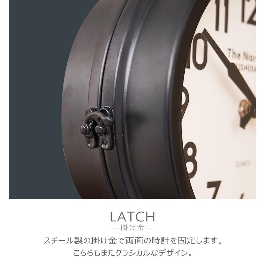 掛け時計 両面 両面時計 壁掛け 時計 送料無料 ブルックリン