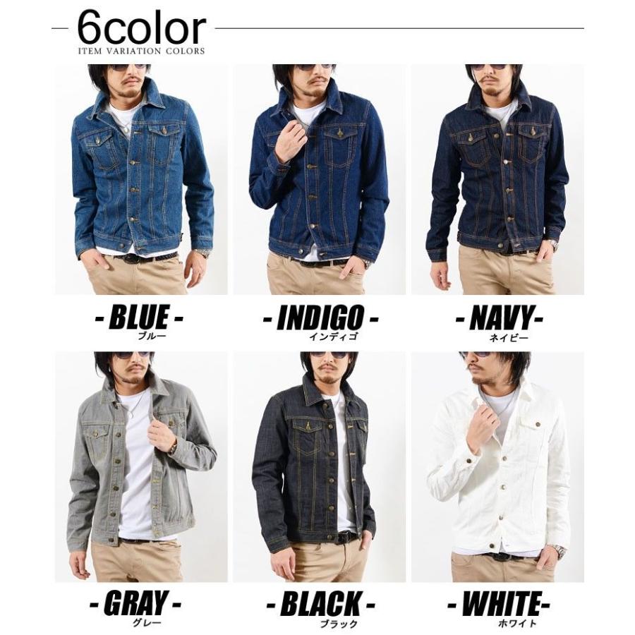 デニムジャケット メンズ ジージャン メンズ Gジャン ホワイト グレー 紺 ネイビー 黒 ブラック 青 ブルー 在庫処分 部屋着 ルームウェア 033w8605 G H R Golden High Roller 通販 Yahoo ショッピング