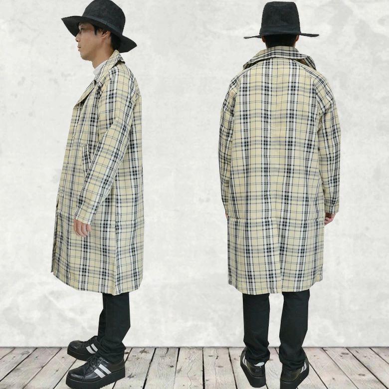 バーバリー ロング丈 ステンカラーコート チェック LLサイズ burberry/バーバリー通販 | ロング チェックカラー トレンチコート