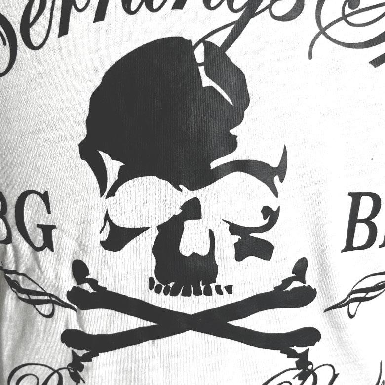 閉店セール】スカルプリントVネック長袖Tシャツ Tシャツ メンズ ロンT