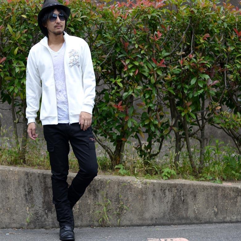 閉店セール】ラインストーン スカル ZIPブルゾン ジャケット ライト