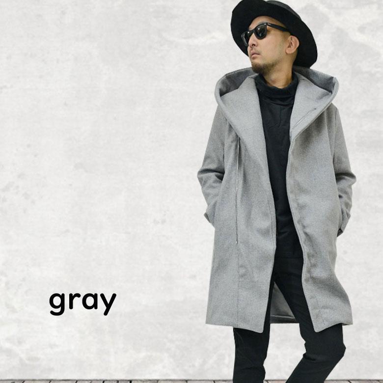 represent ウール　フーデッドコート 閉店セール】フーデットコート メルトン ウールライク フェイク