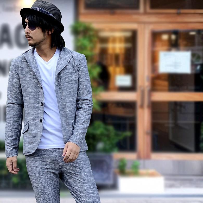 閉店セール】スーツ スラブ杢素材 セットアップ カジュアルスーツ