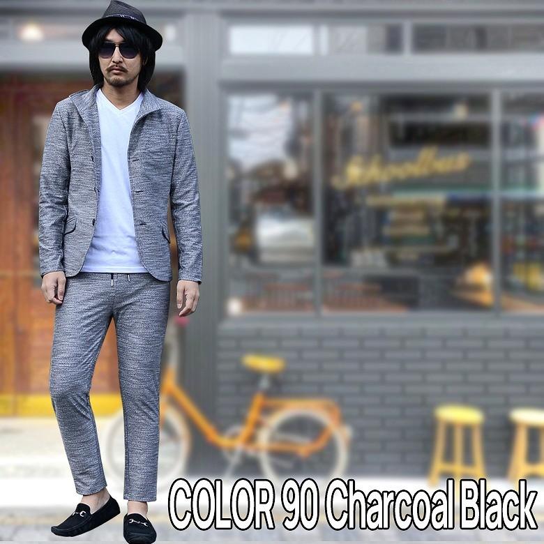 閉店セール】スーツ スラブ杢素材 セットアップ カジュアルスーツ