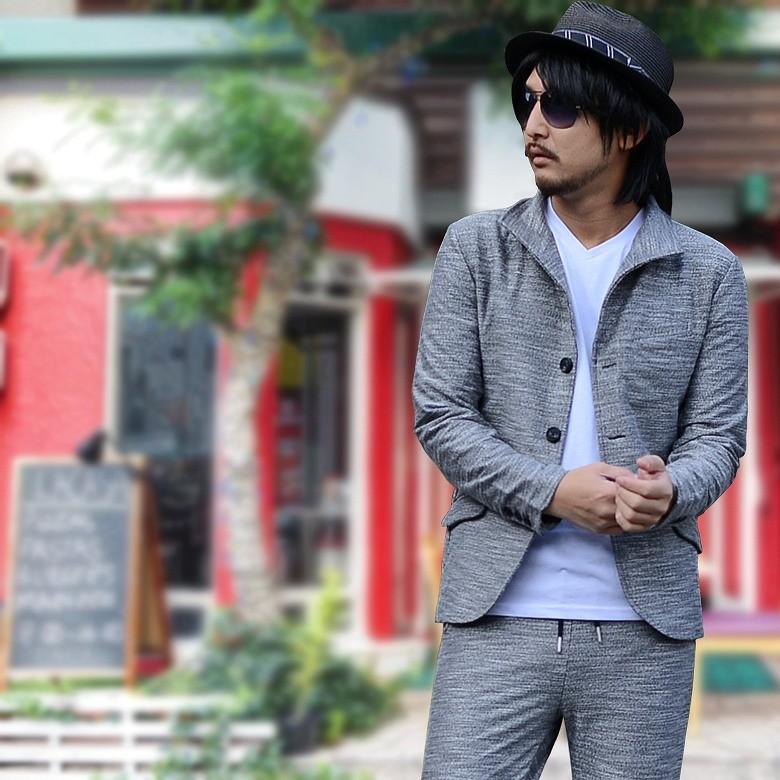 閉店セール】スーツ スラブ杢素材 セットアップ カジュアルスーツ