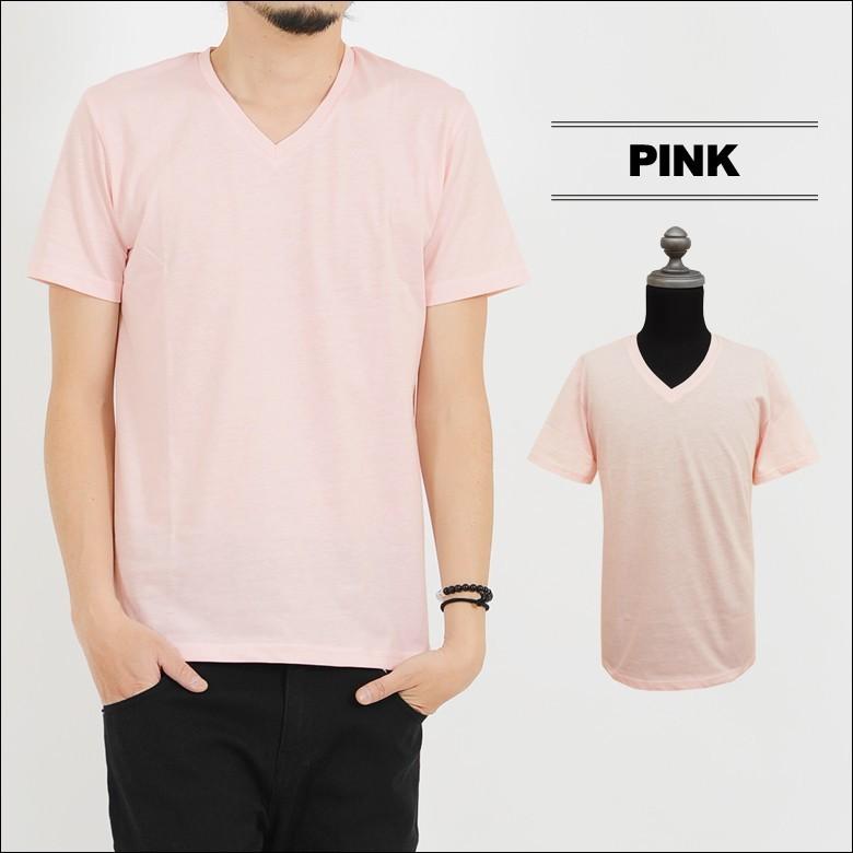 閉店セール】メンズ 半袖Tシャツ 微ストレッチ 無地Tシャツ V