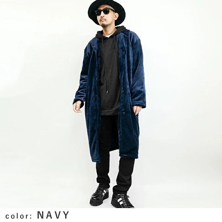 コムデギャルソン 超ロングコート ベロア メンズ 【良状態】 入手困難】COMME des GARCONS 85AW ベロア切り替え コート