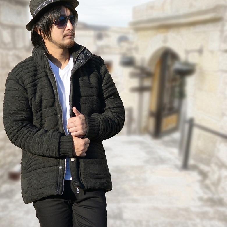 ハンドルーム　ニットジャケット　ネイビー HAND ROOM / ハンドルーム | ウール ミラノリブ ニット ジャケット | M