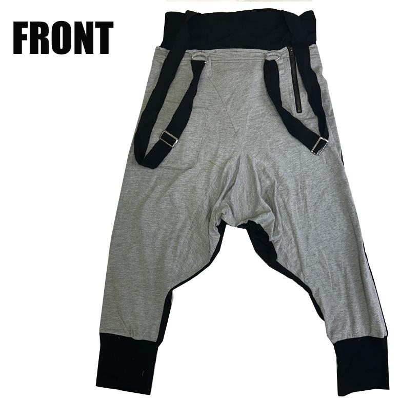 閉店セール】サスペンダー付き バルーン切替 サルエル ジョガーパンツ