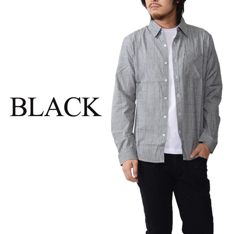 メンズ 長袖シャツ カジュアル グレンチェック T03090 長袖シャツ メンズ グレンチェック柄 ロングスリーブシャツ 総柄